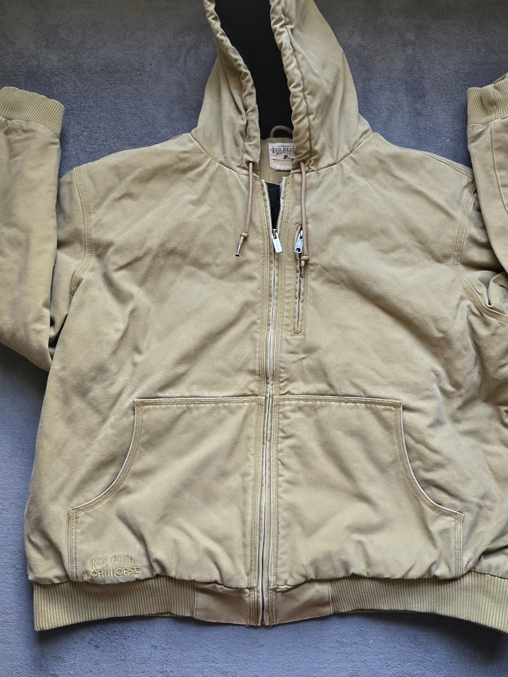 RedHead Men's Tan Hooded Work Jacket